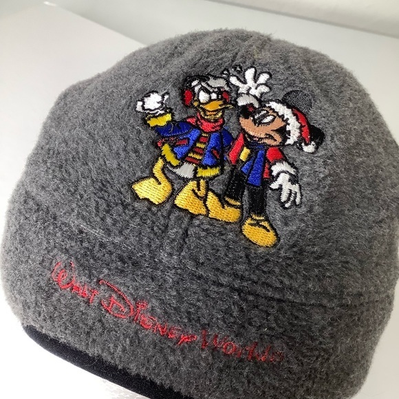 Vintage Walt Disney World Kids training beanie fleece hat / cap SZ OS unisex EUC - Picture 11 of 13